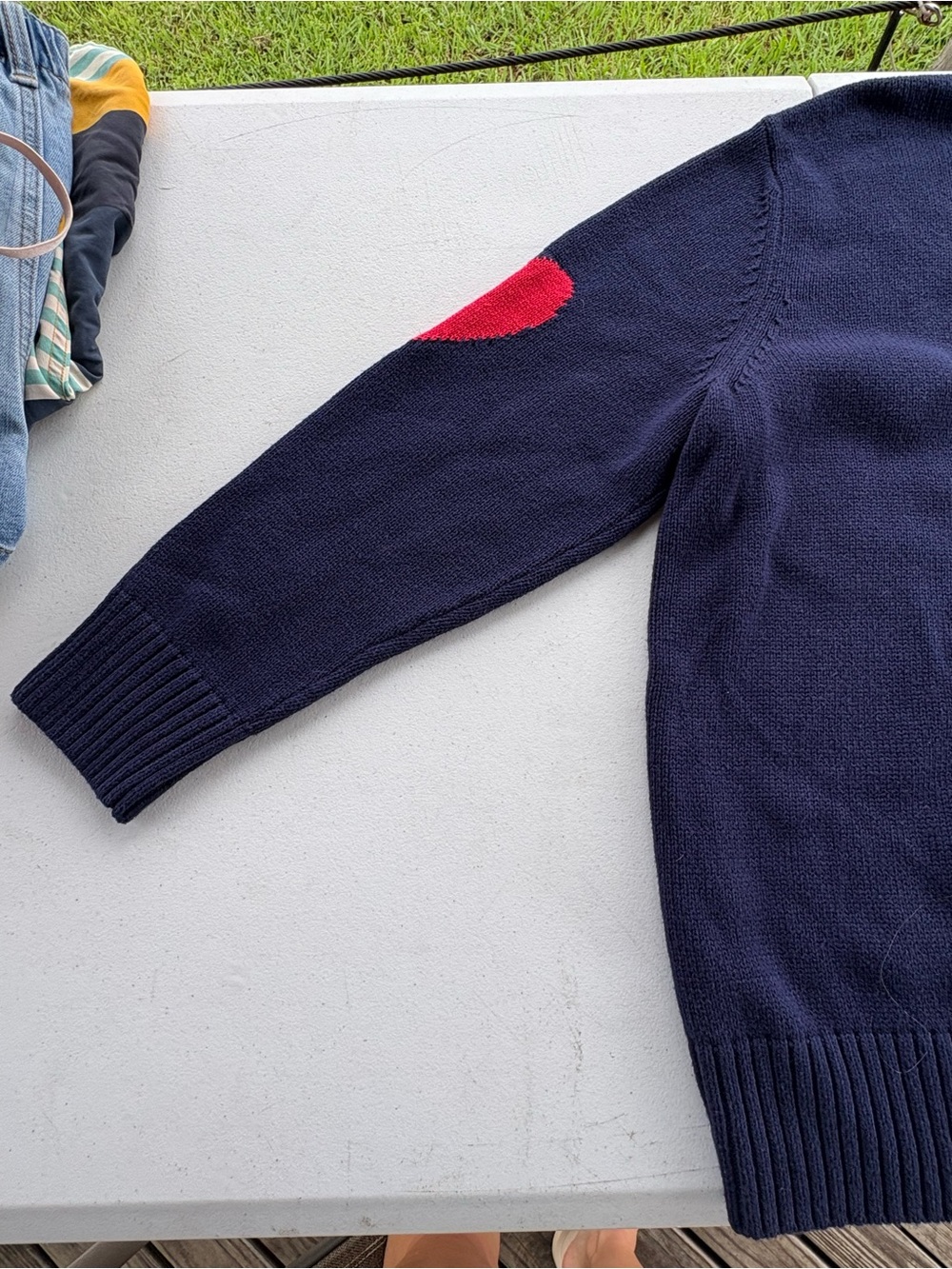 St. John’s Bay 1X Navy Pink Red Heart Crewneck Sweater NWT Valentines - Picture 10 of 10